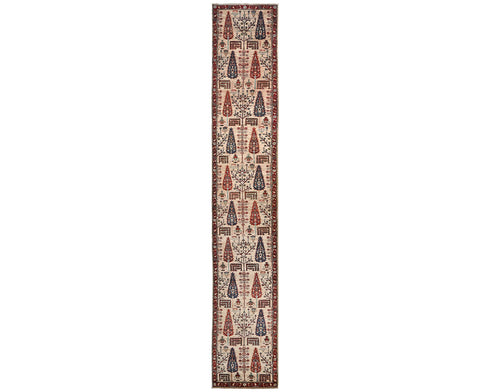 16 Ft Light Brown Aryana Afghan Hand Knotted Veg Dye Wool Runner Rug